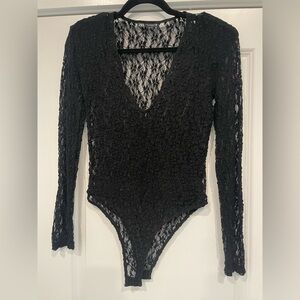 Zara sheer lace floral bodysuit